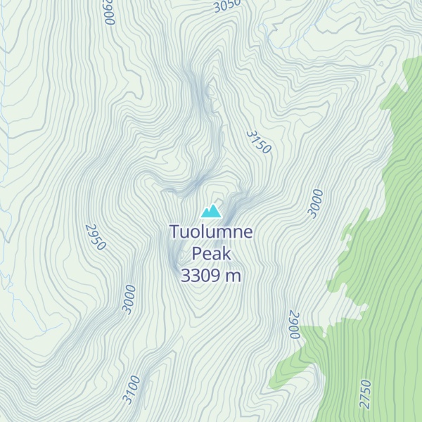 Map of Tuolumne Peak