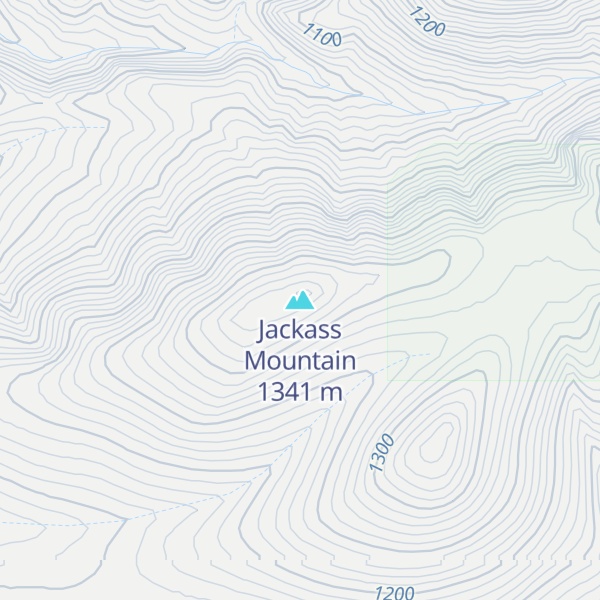 Map of Jackass Mountain