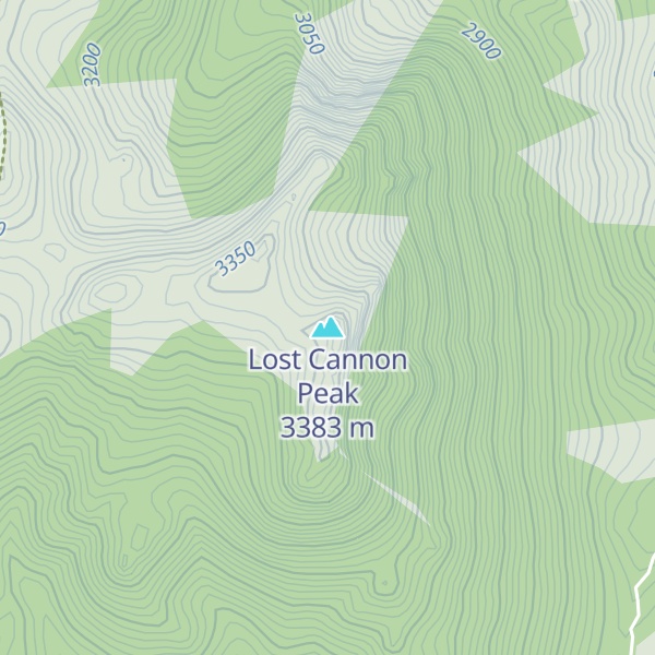 Map of Lost Cannon Peak