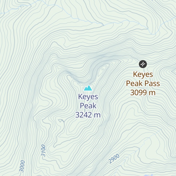 Map of Keyes Peak