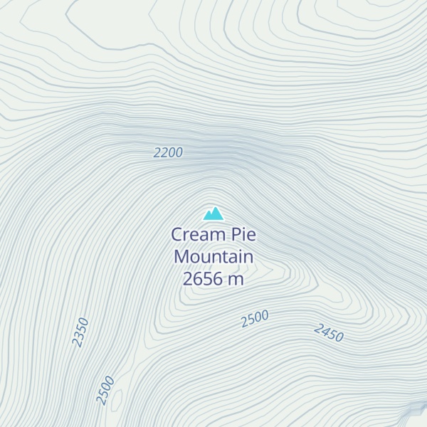 Map of Cream Pie Mountain