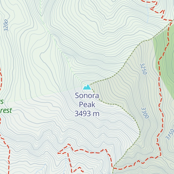 Map of Sonora Peak
