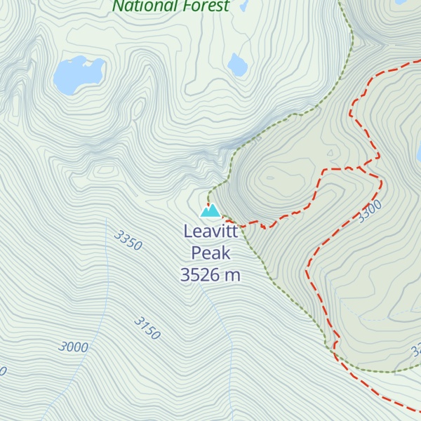 Map of Leavitt Peak