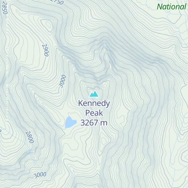 Map of Kennedy Peak