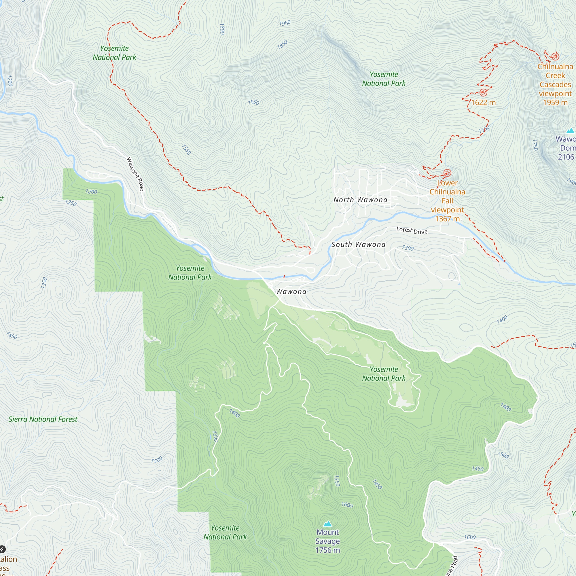 Wawona Visitor's Center map