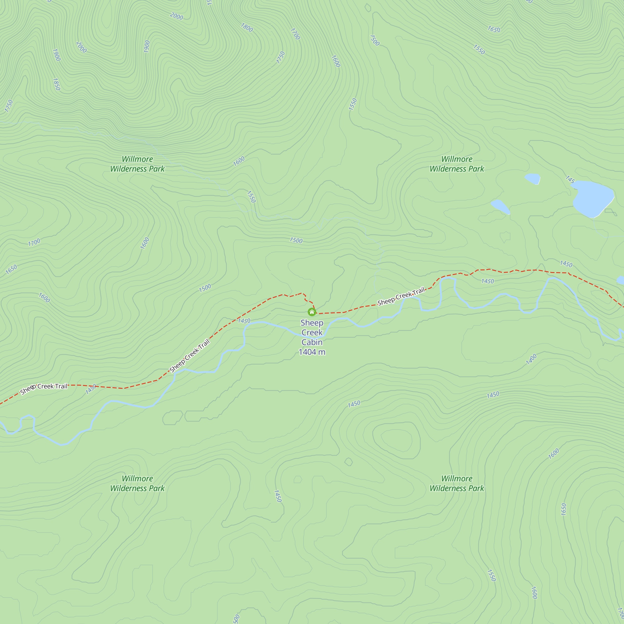 Sheep Creek Cabin map