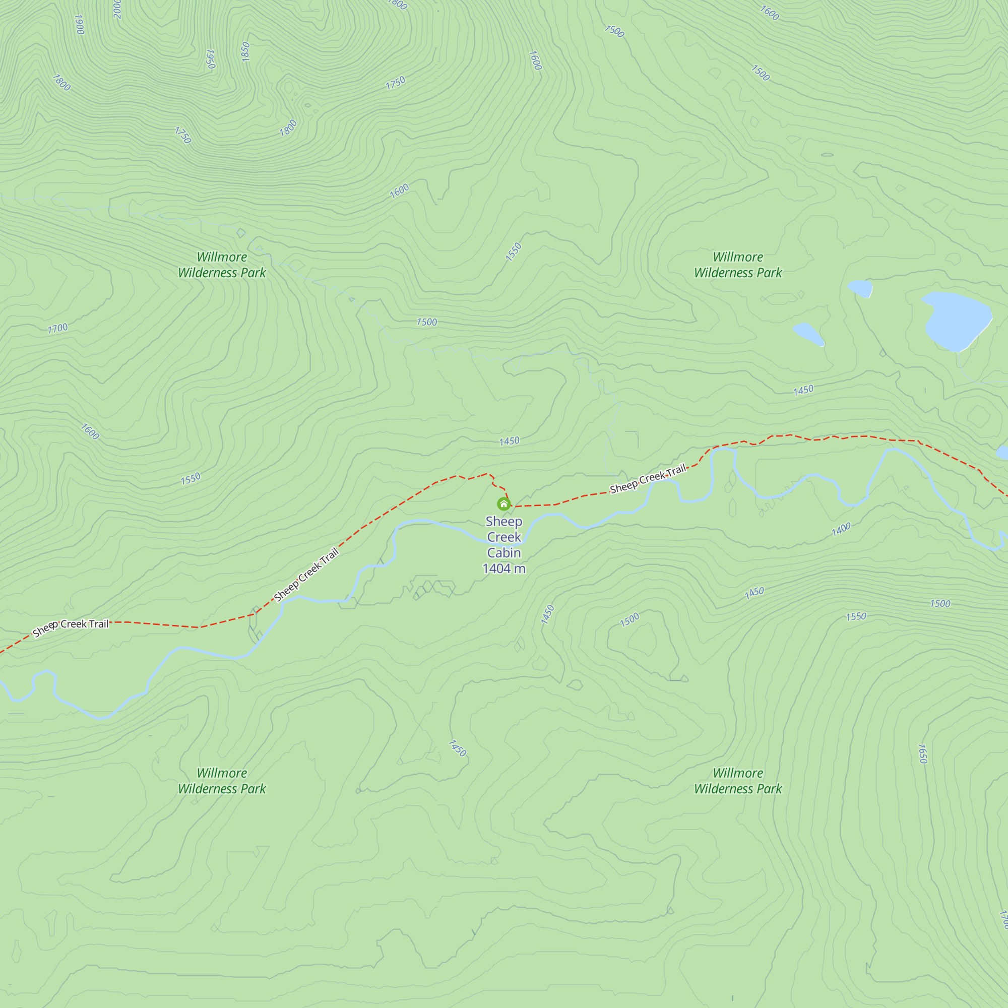 Sheep Creek Cabin map