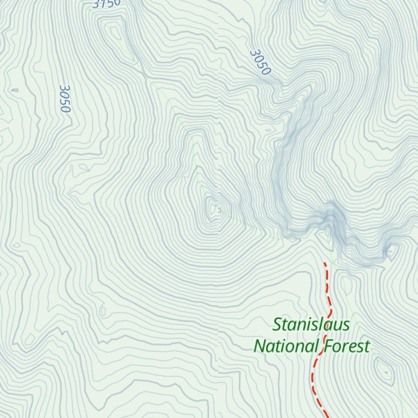 Map of Stanislaus Peak