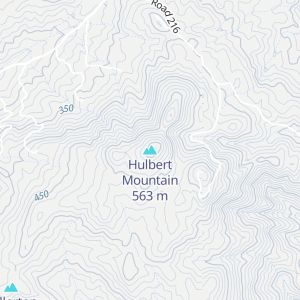 Map of Hulbert Mountain