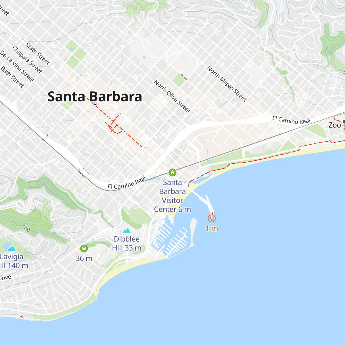 Santa Barbara Visitor Center map