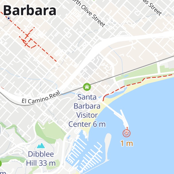 Map of Santa Barbara Visitor Center