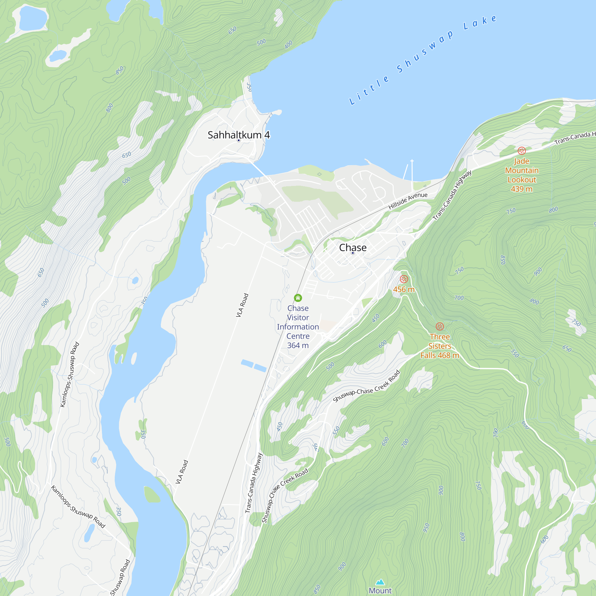 Chase Visitor Information Centre map