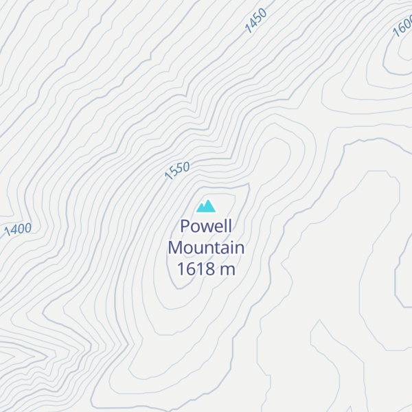 Map of Powell Mountain