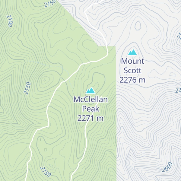 Map of McClellan Peak