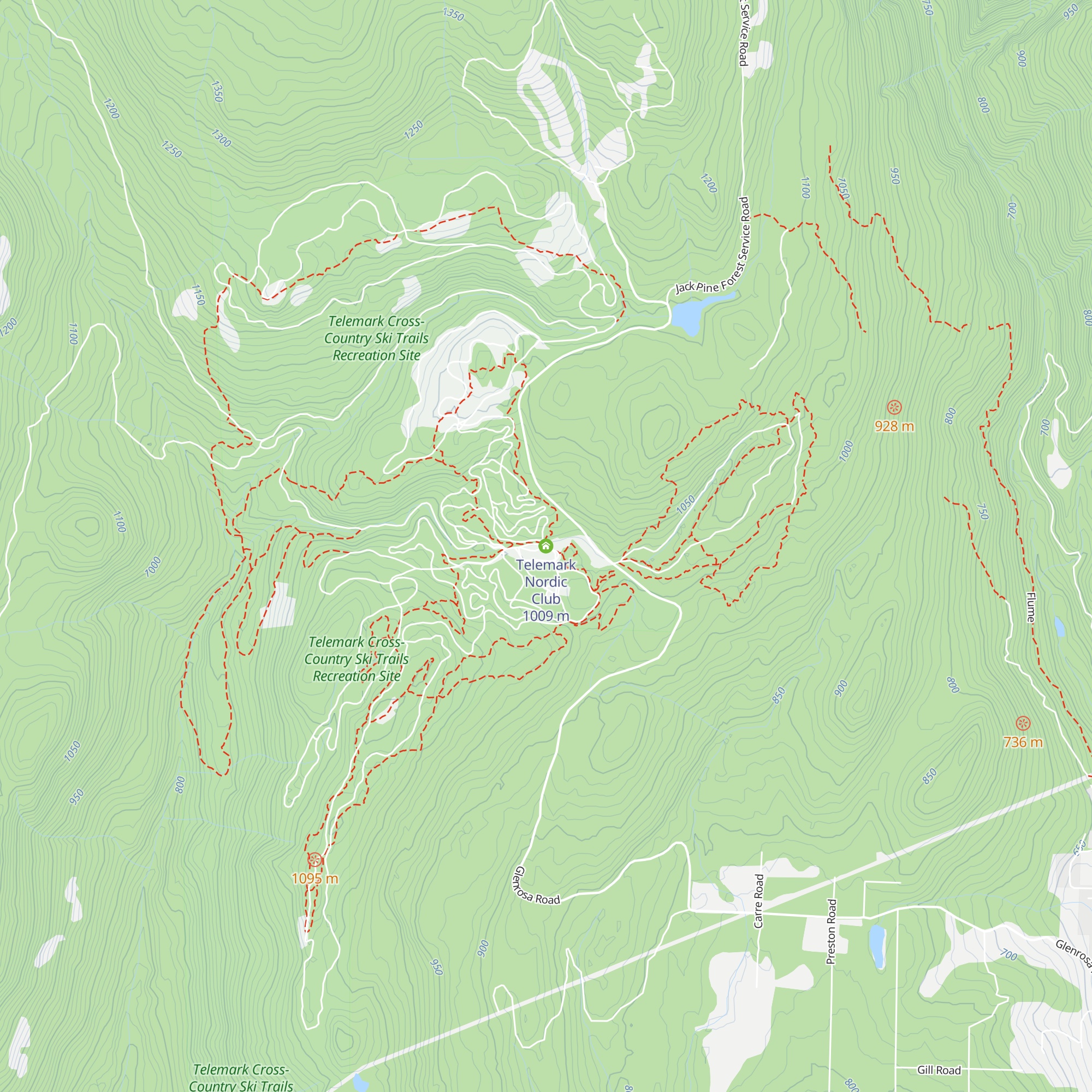 Telemark Nordic Club map