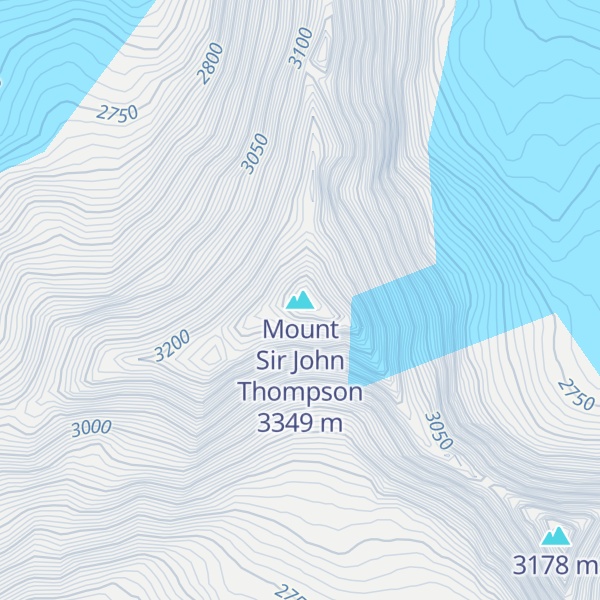 Map of Mount Sir John Thompson