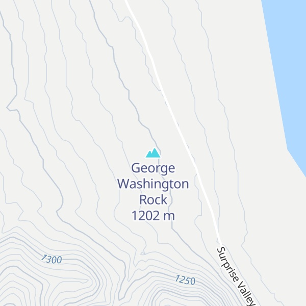 Map of George Washington Rock