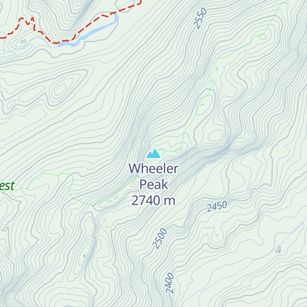 Map of Wheeler Peak