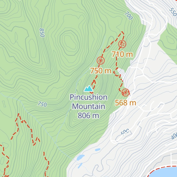 Map of Pincushion Mountain