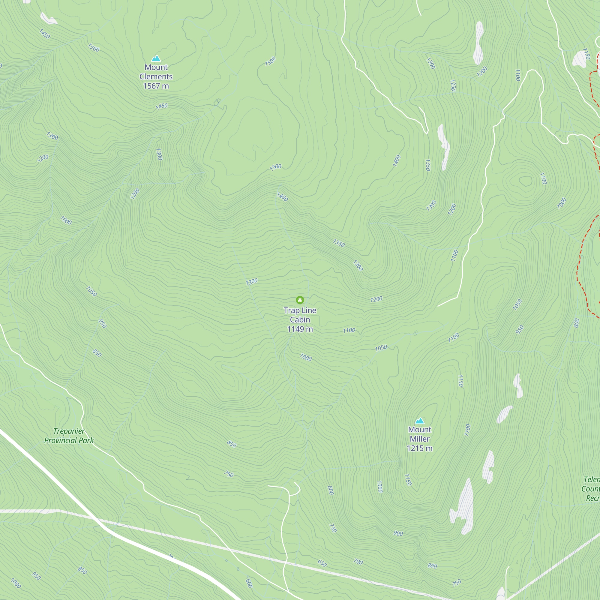 Trap Line Cabin map
