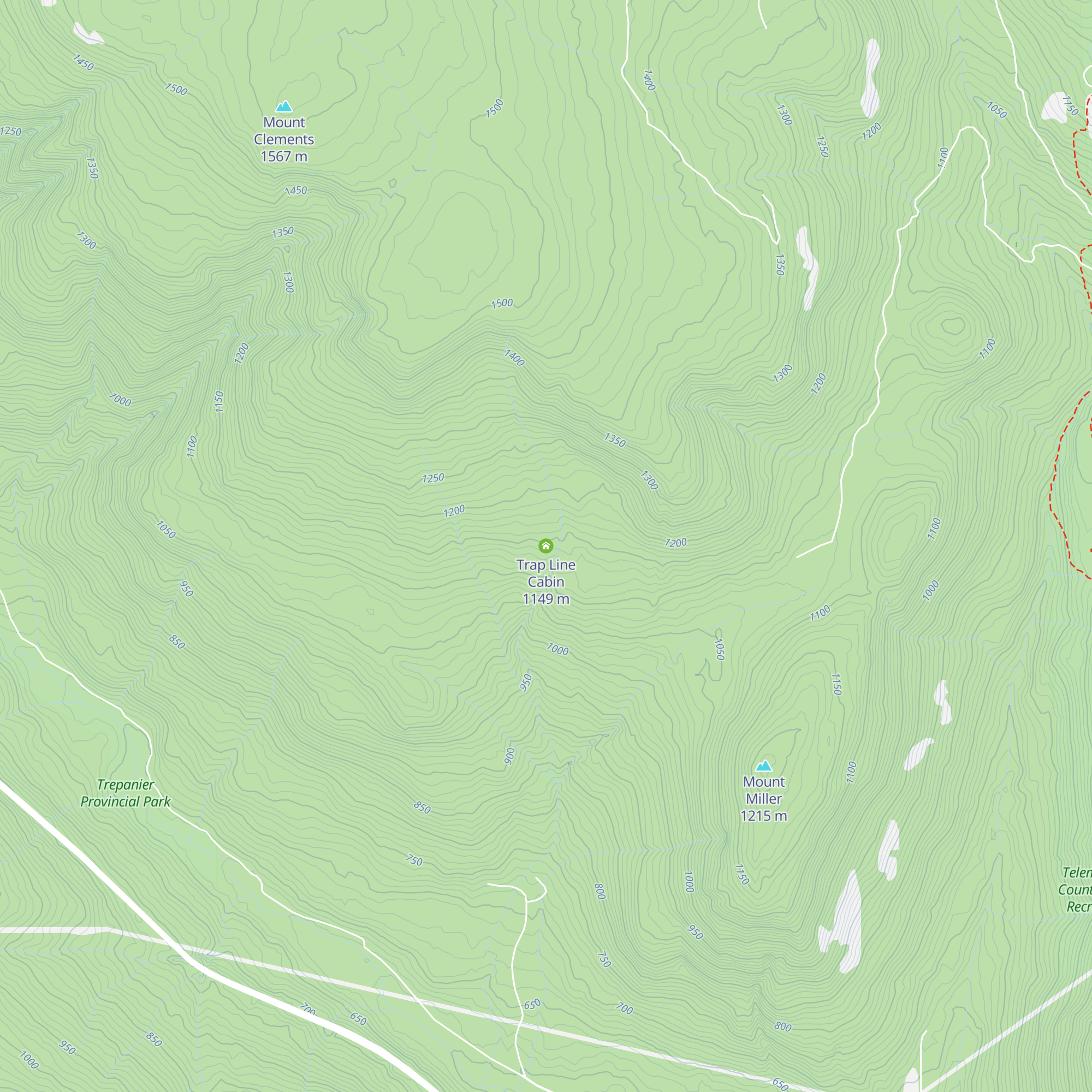 Trap Line Cabin map