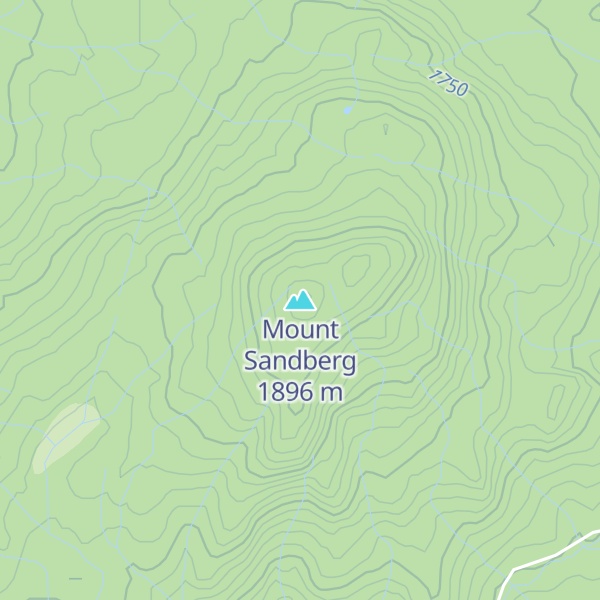 Map of Mount Sandberg