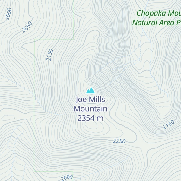 Map of Joe Mills Mountain