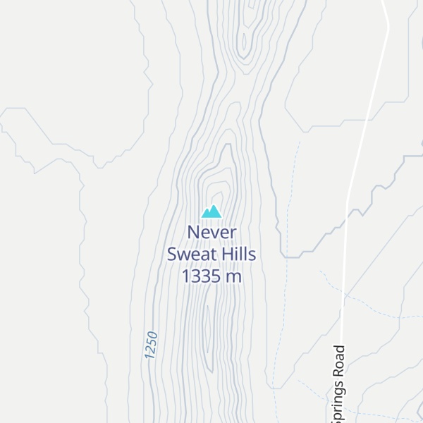 Map of Never Sweat Hills