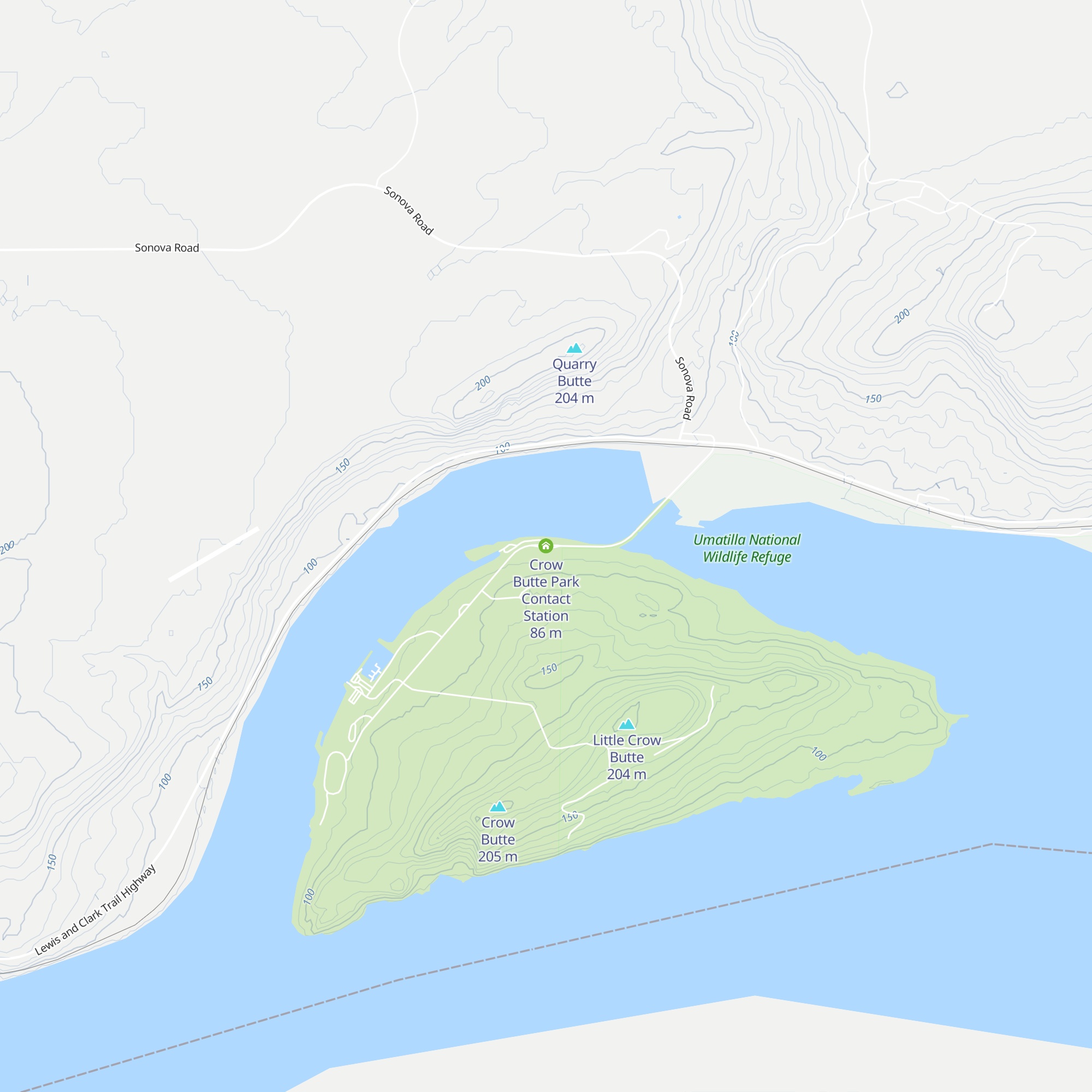 Crow Butte Park Contact Station map