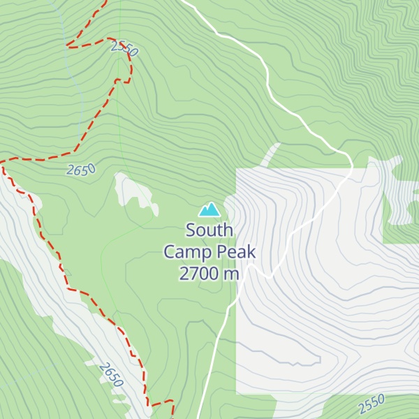Map of South Camp Peak