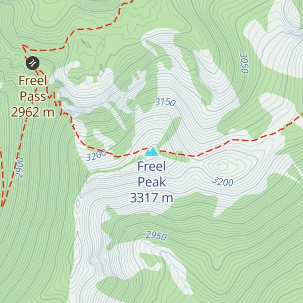 Map of Freel Peak