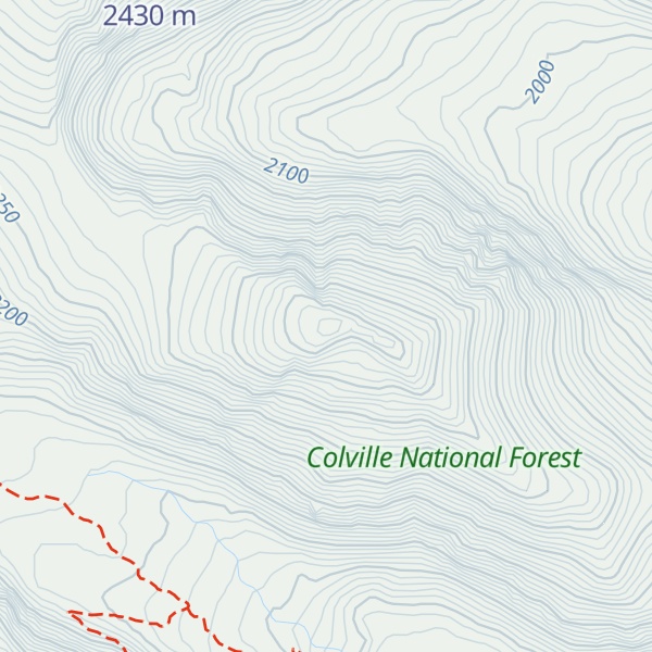 Map of Middle Tiffany Mountain