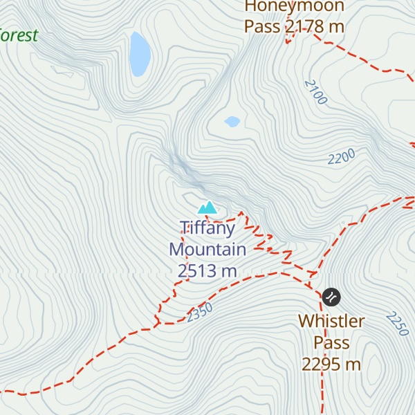 Map of Tiffany Mountain