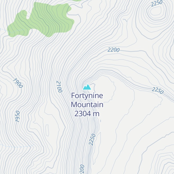 Map of Fortynine Mountain