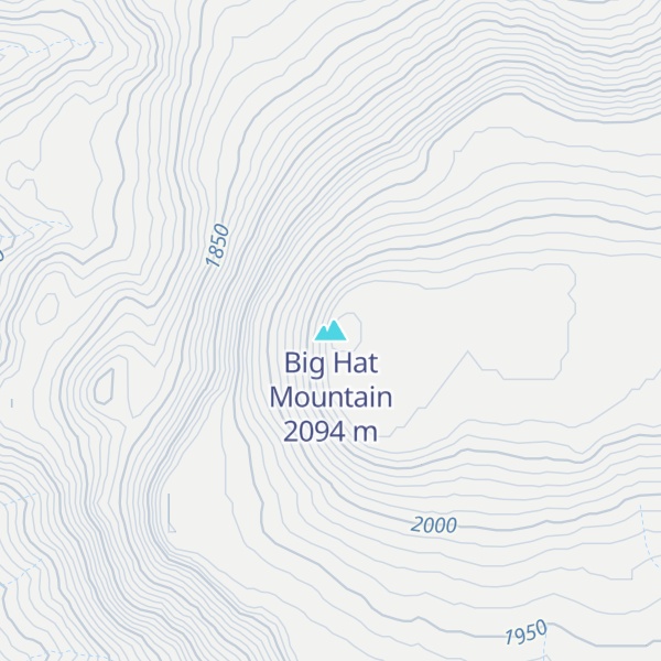 Map of Big Hat Mountain
