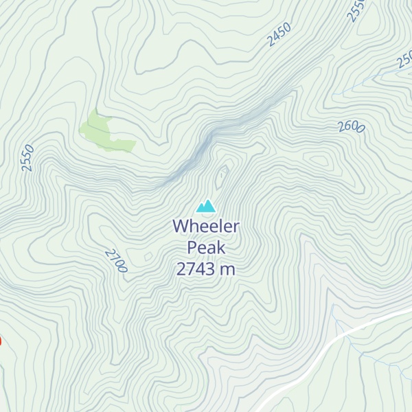 Map of Wheeler Peak