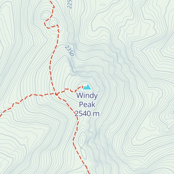 Map of Windy Peak