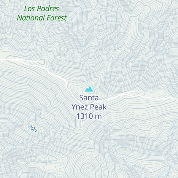 Map of Santa Ynez Peak