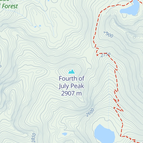 Map of Fourth of July Peak