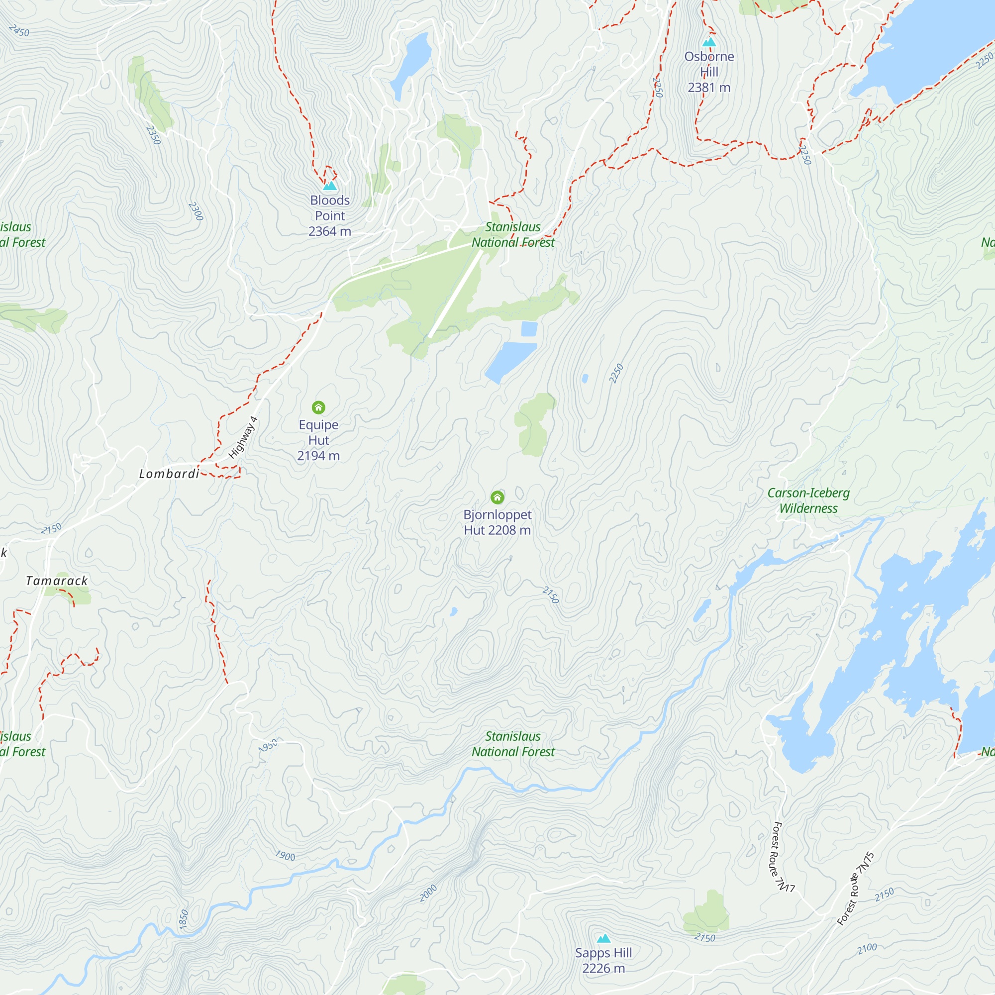 Bjornloppet Hut map