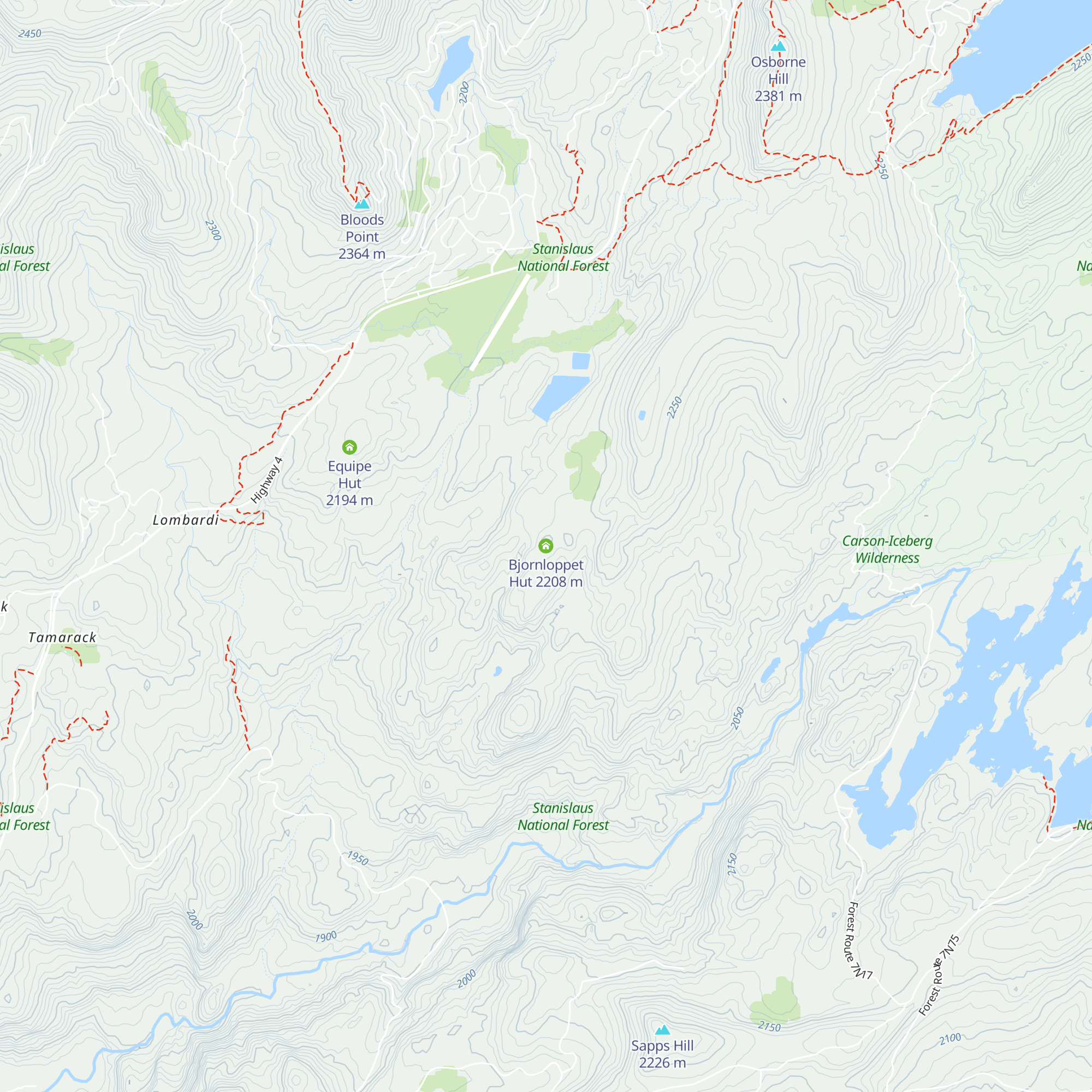 Bjornloppet Hut map
