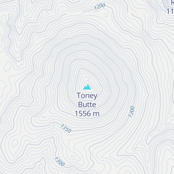Map of Toney Butte