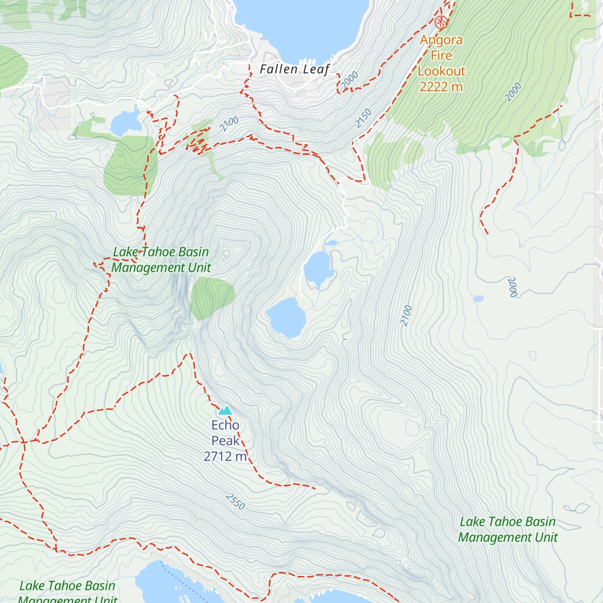 Angora Lakes Resort map
