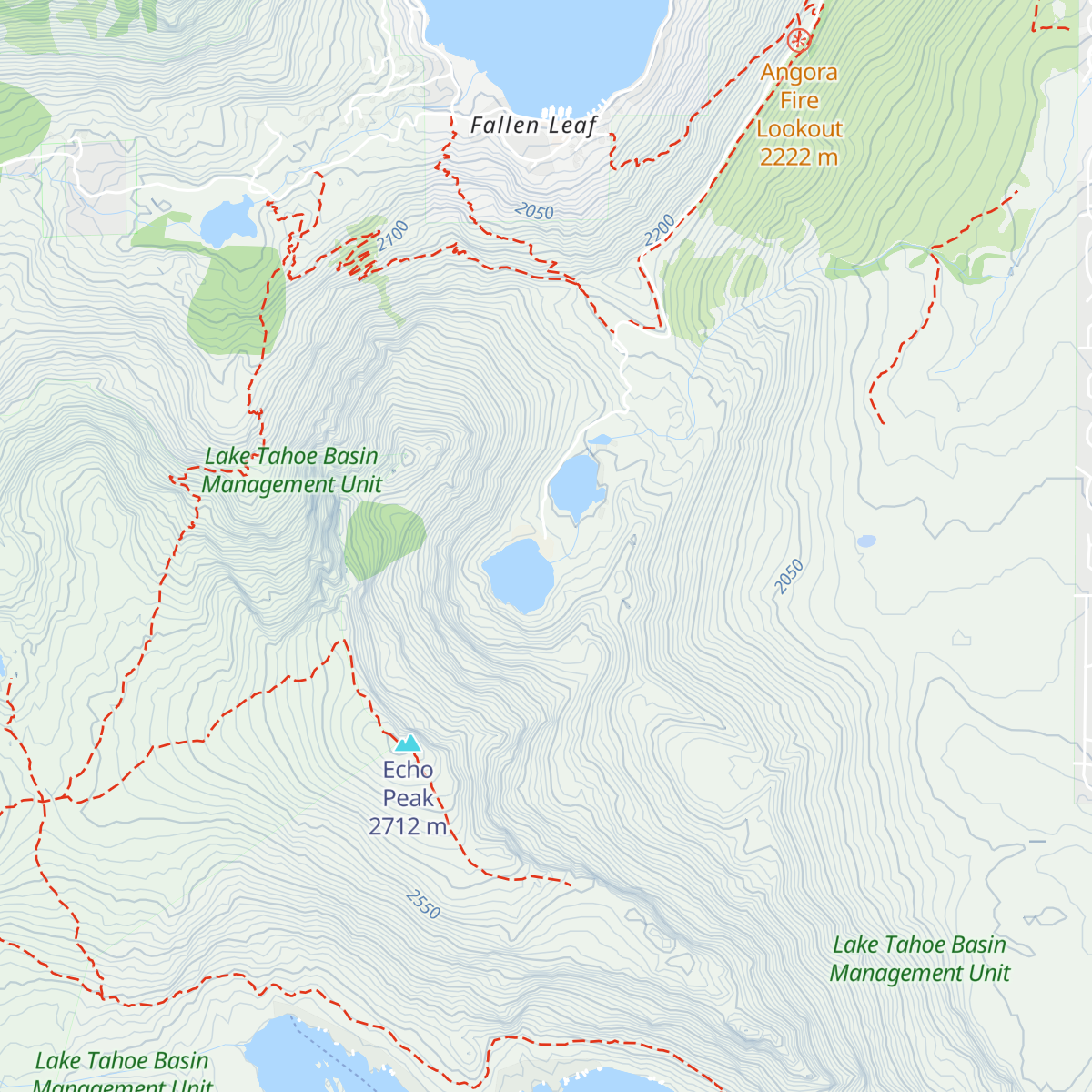 Angora Lakes Resort map