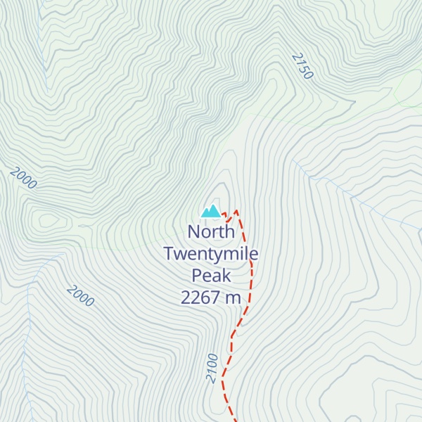 Map of North Twentymile Peak