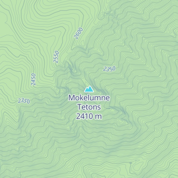 Map of Mokelumne Tetons