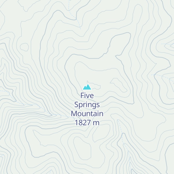 Map of Five Springs Mountain