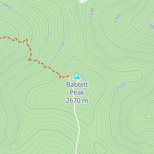 Map of Babbitt Peak
