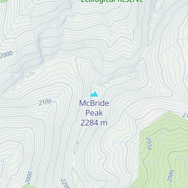 Map of McBride Peak