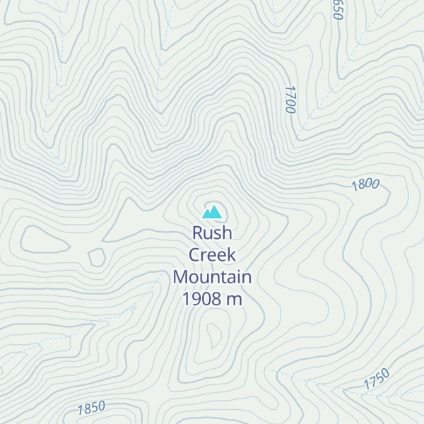 Map of Rush Creek Mountain